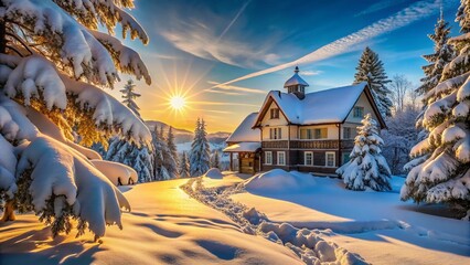 Fototapeta premium Free Winter Screen Backgrounds: Snowy Landscapes & Frozen Architecture