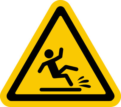 Caution slippery sign design for templates.
