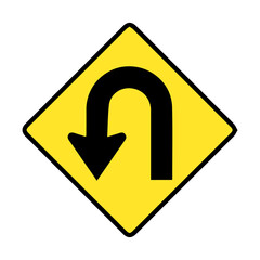 U-turn sign design for templates.