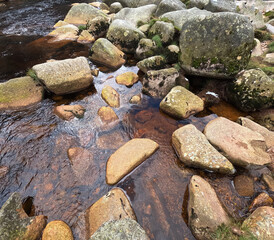 Jizera River in the Jizera Mountains, the border of Poland and the Czech Republic. Natural landscape
