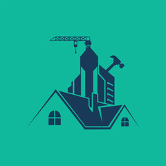 Building maintenance service construction Repair logo