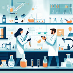 scientist in laboratory with tubes, laboratory technician at work, scientist in laboratory