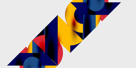 Modern abstract background featuring circles, lines, and triangles in a dynamic geometric composition. Perfect for stylish, tech, or creative-themed designs