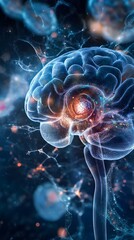 60. An artistic rendering of the auditory cortex, illustrating its role in processing sound