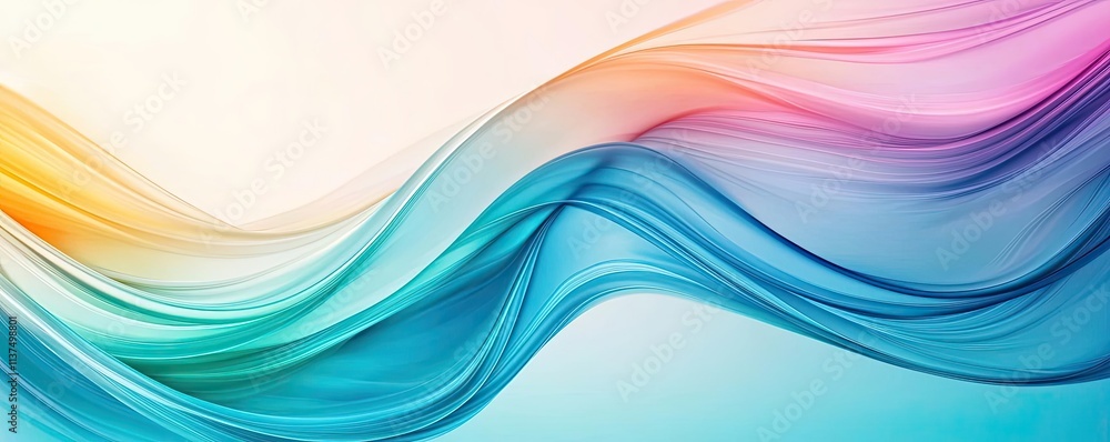 Poster Wave abstract background concept. Vibrant abstract waves of color creating a dynamic and flowing artistic design.