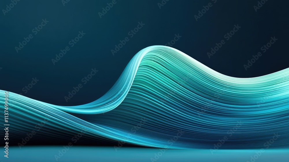 Poster wave abstract background concept. abstract waves in vibrant teal shades creating a soothing visual e