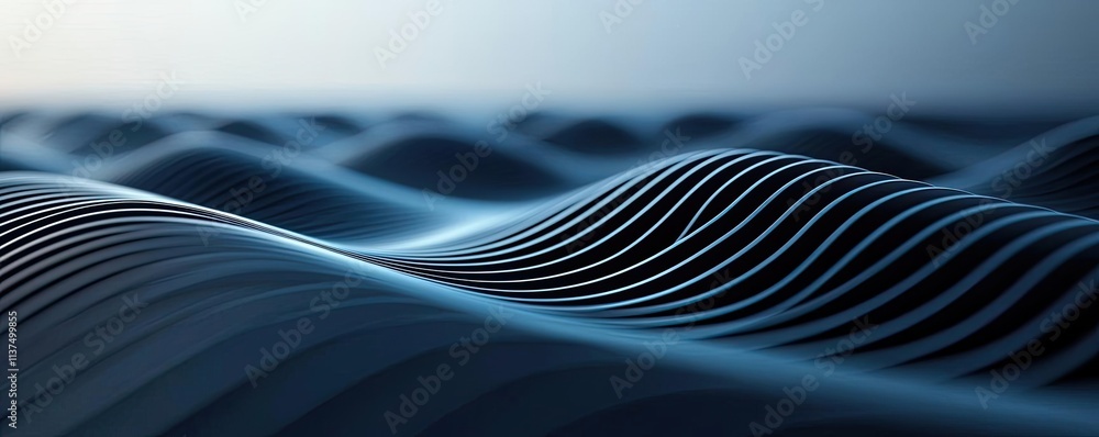 Poster wave abstract background concept. abstract waves in blue tones evoke tranquility and depth in nature