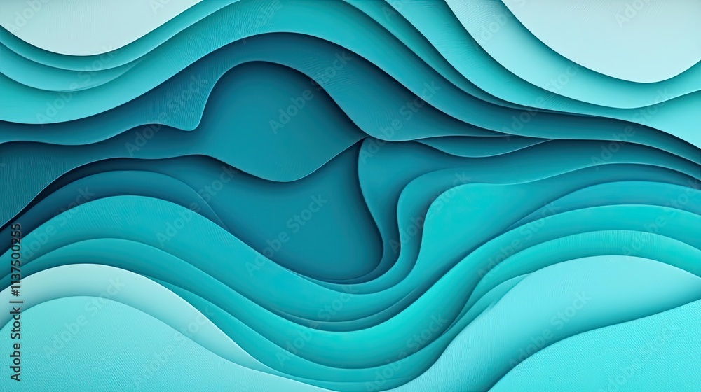 Poster wave abstract background concept. abstract layered design in blue tones, creating a modern artistic 