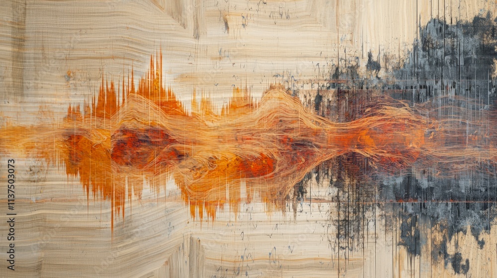 Poster abstract sound waves conveying cultural patterns digital art vibrant environment artistic perspectiv