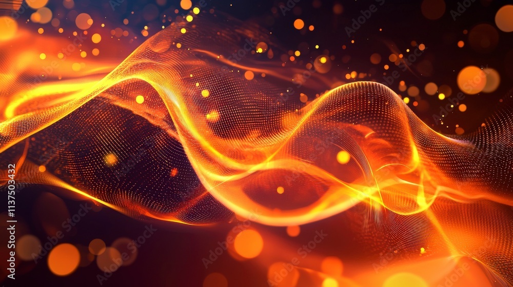 Leinwandbilder dynamic visualization of audio pitch waves abstract realm digital art vibrant environment close-up v