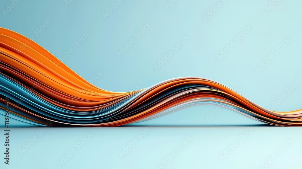 Poster Wave abstract background concept. Vivid colorful waves create a dynamic abstract background for creativity and inspiration.