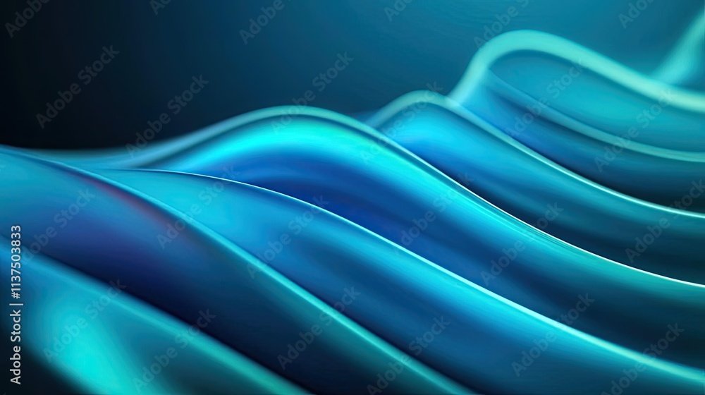 Poster wave abstract background concept. abstract waves in vibrant blue tones create an immersive visual ex