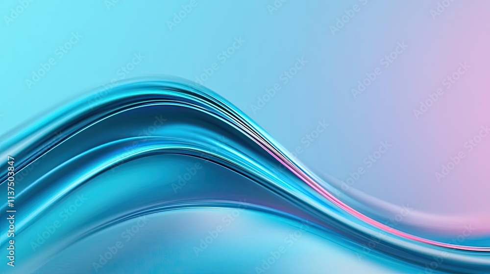 Poster wave abstract background concept. vibrant abstract waves in soothing blue and pink tones create a tr
