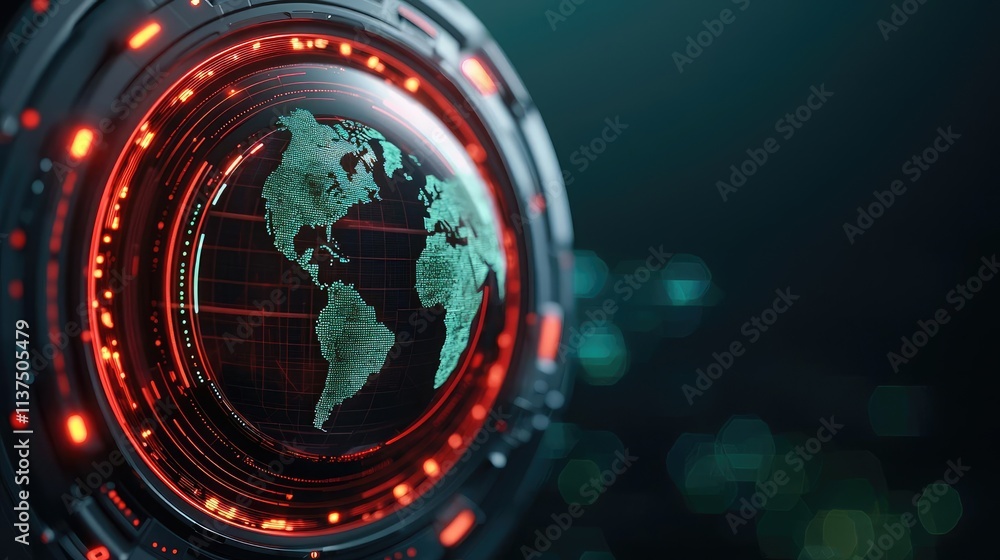 Aufkleber weather forecast idea. futuristic digital globe with glowing elements and intricate design showcasin