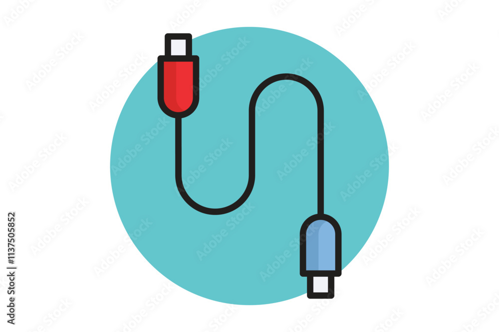 Poster cable icon. colored outline icon style. icon related to technology. it architecture elements vector 