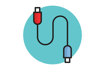 Cable icon. colored outline icon style. icon related to technology. IT architecture elements vector illustration