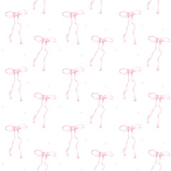 Whimsical Coquette Valentine's Ribbon Bow Seamless Pattern, Valentine's Ribbon Bow,Printable Repeat Digital Paper Background