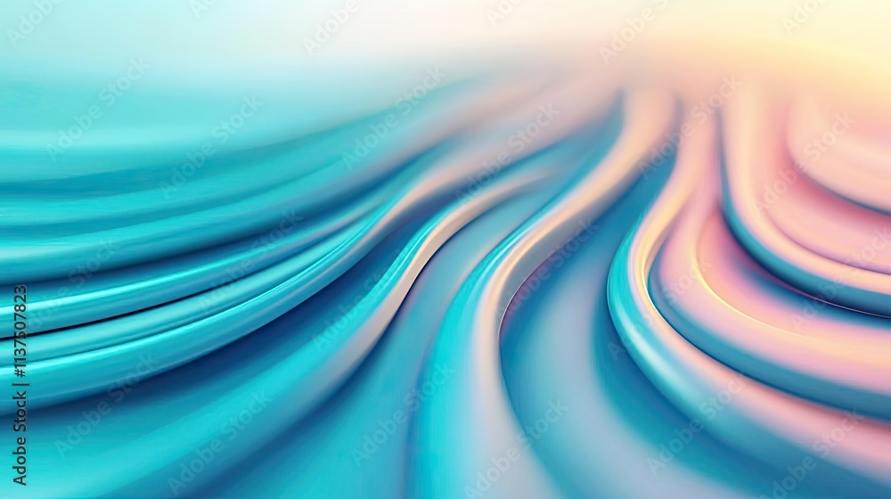 Poster wave abstract background concept. vibrant pastel waves create a serene, abstract atmosphere, ideal f