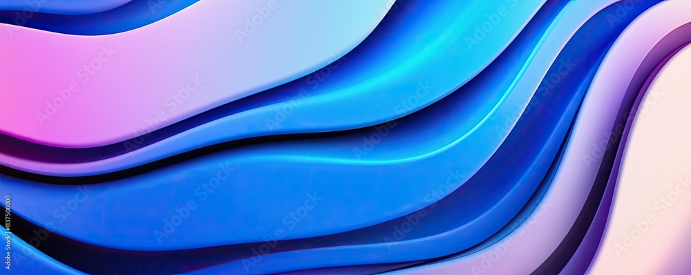 Aufkleber Wave abstract background concept. Abstract waves in blue and pink colors create a modern and dynamic visual effect.