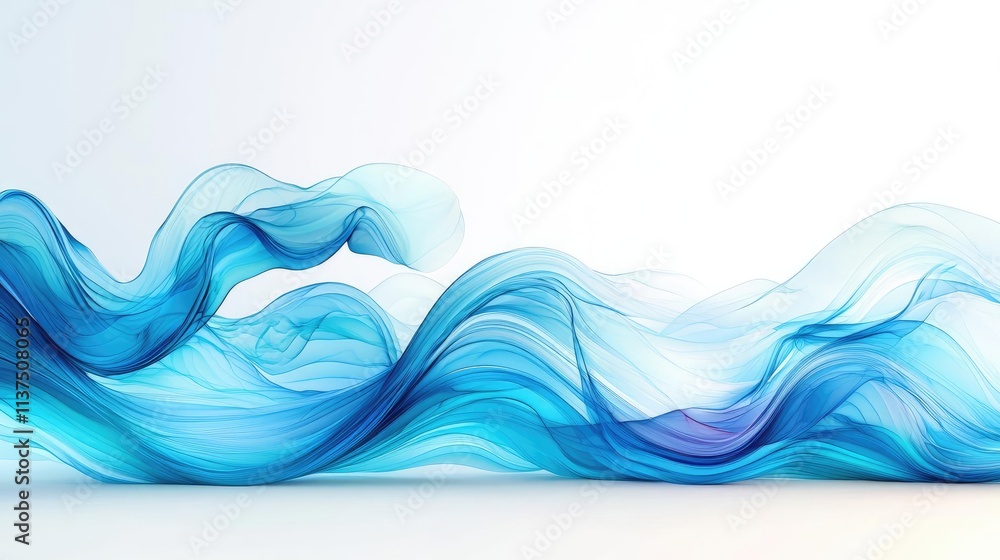 Aufkleber wave abstract background concept. abstract blue waves flowing across a light background, perfect for
