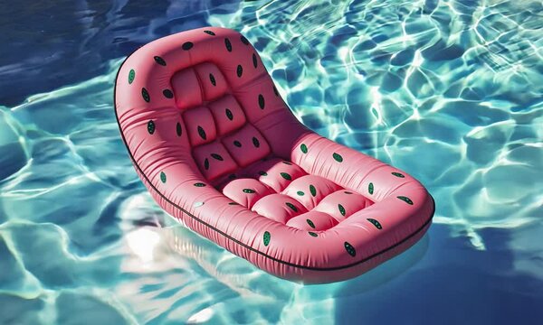 Inflatable chair in the pool