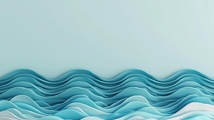 Fototapeta premium Wave abstract background concept. Abstract wave pattern in soothing blue tones representing calm ocean waves.