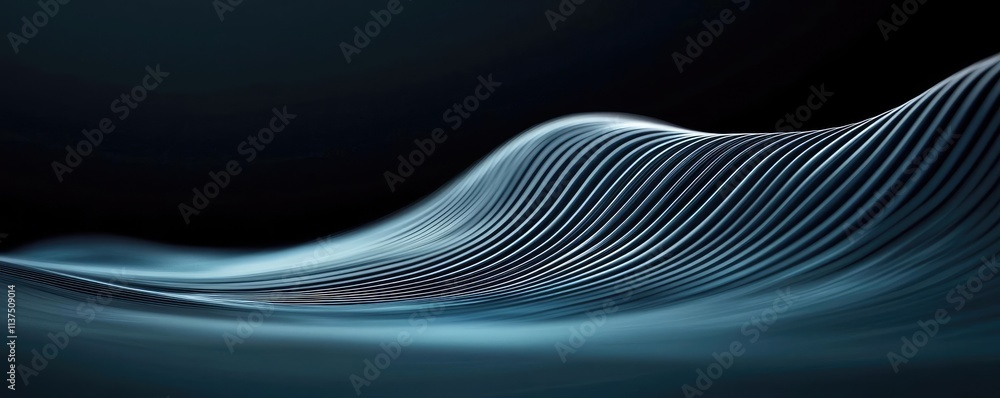 Aufkleber Wave abstract background concept. Abstract wave patterns create a dynamic and fluid visual effect in dark tones.