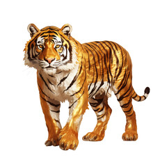 Obraz premium gold tiger isolated on white