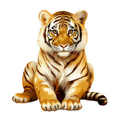 Obraz premium gold tiger isolated on white