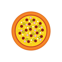 Top View Pizza Vector Illustration