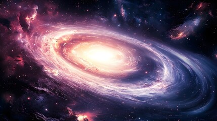 A swirling galaxy of luminous particles and holographic geometric shapes, giving an ultra-modern aesthetic.
