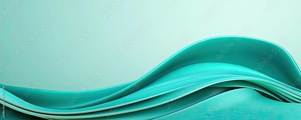 Poster Wave abstract background concept. Abstract wave design in soothing teal tones for creative projects and backgrounds.