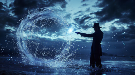Fototapeta premium a wizard who has mastered the powerful and dangerous water element