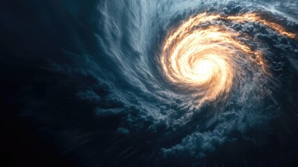 Naklejka premium Weather forecast idea. A mesmerizing whirlpool of clouds and light portraying nature's dynamic power.