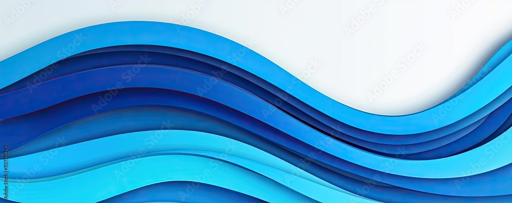 Aufkleber Wave abstract background concept. Abstract waves in varying shades of blue create a modern and dynamic background.