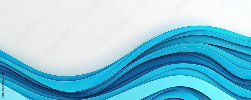 Aufkleber Wave abstract background concept. Abstract waves in blue hues create a modern and elegant background design.