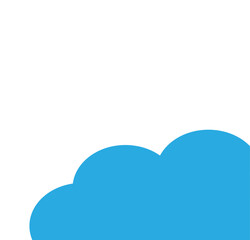The cloud is a blue part on the side on a white background