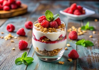 Healthy Breakfast Yogurt Parfait: Raspberries & Granola - Delicious & Nutritious Recipe