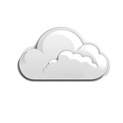 3D White Cloud Icon Weather Nature Data Storage App