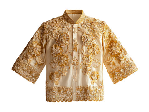 Elegant Filipino Barong Tagalog Shirt Made of Fine Fabric