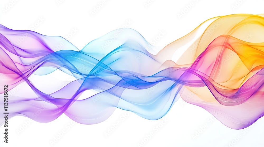 Poster abstract colorful wave design isolated on white background