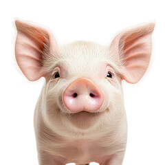 Cute Pig Isolated on White Background Transparent Background.