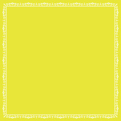 Decorative frame Elegant vector element for design in Eastern style, place for text. Floral yellow and white border. Lace illustration for invitations and greeting cards