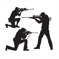 Naklejka premium soldier silhouette with gun