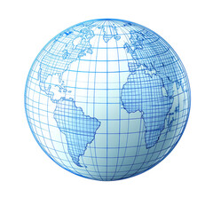 Global Connections World Map Earth Globe Blue Grid International Travel