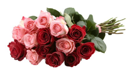 Bouquet of pink roses on a white background. isolated background.