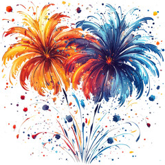 Festive Fireworks Colorful Celebration Burst Abstract Design