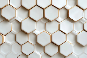 White Hexagon Tiles Form Geometric Pattern Seamlessly