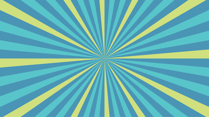 サンバースト　青　黄色　放射線　集中線