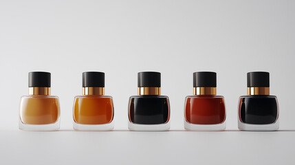 上品な色合いのネイルボトルが並んだ背景素材